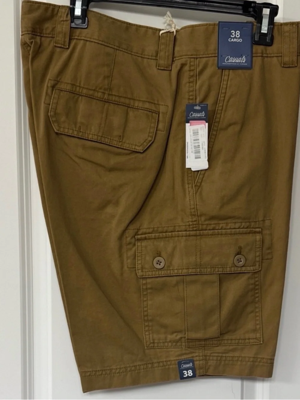 Round tree and York Casual Cargo Men's Shorts in Olive - Canvas Bran